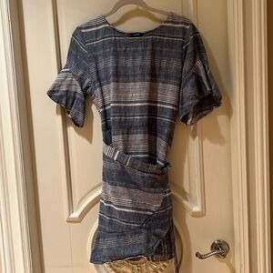 Linen Denim Wrap Dress